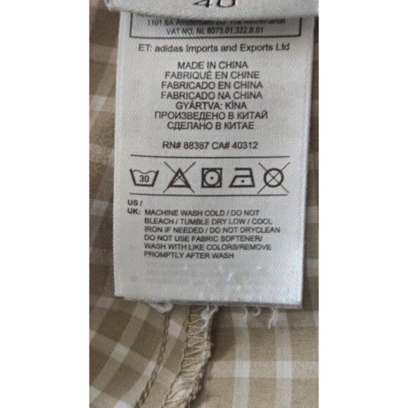 Adidas Golf Shorts Men's Tan Khaki Plaid Flat Front Shorts size 40 - Picture 8 of 8